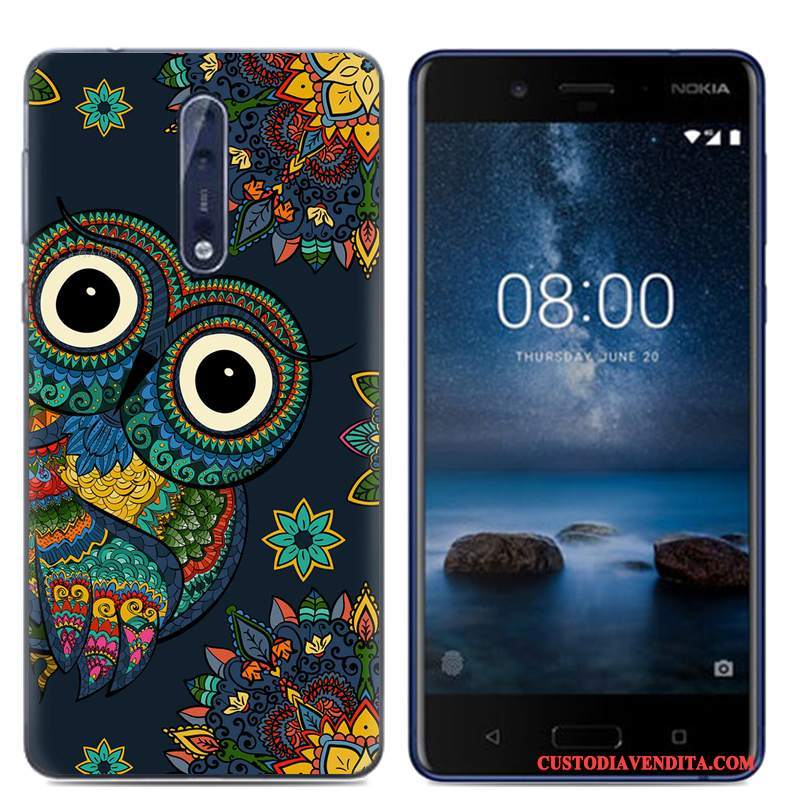 Custodia Nokia 8 Creativo Morbido Bianco, Cover Nokia 8 Cartone Animato Di Personalitàtelefono