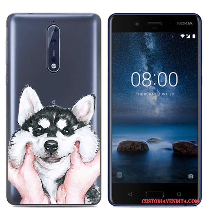 Custodia Nokia 8 Creativo Morbido Bianco, Cover Nokia 8 Cartone Animato Di Personalitàtelefono