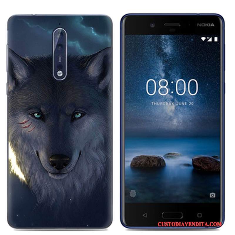 Custodia Nokia 8 Creativo Morbido Bianco, Cover Nokia 8 Cartone Animato Di Personalitàtelefono