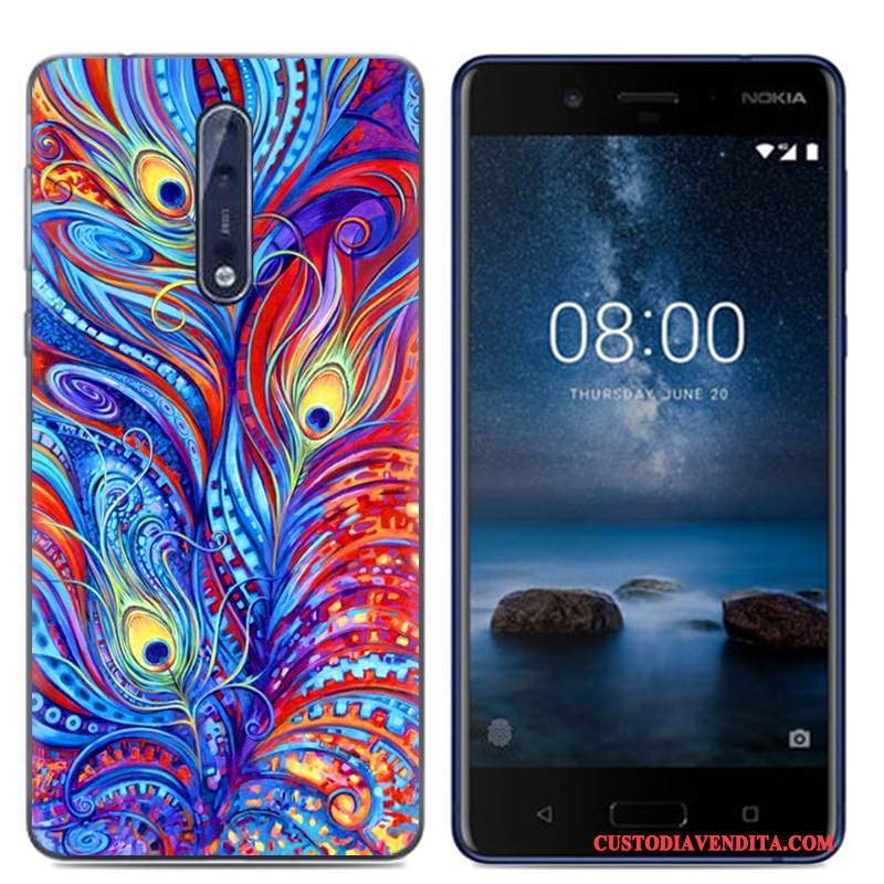 Custodia Nokia 8 Creativo Morbido Bianco, Cover Nokia 8 Cartone Animato Di Personalitàtelefono