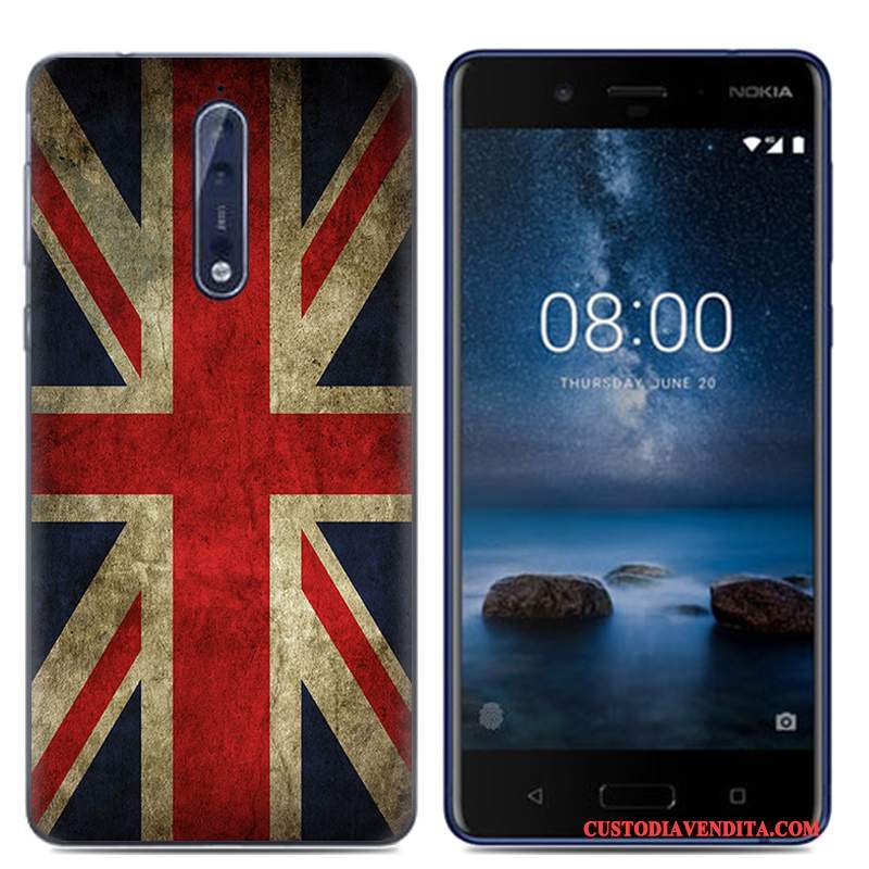 Custodia Nokia 8 Creativo Morbido Bianco, Cover Nokia 8 Cartone Animato Di Personalitàtelefono