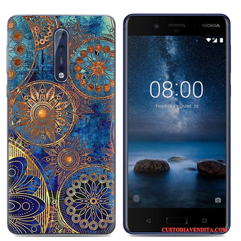 Custodia Nokia 8 Creativo Morbido Bianco, Cover Nokia 8 Cartone Animato Di Personalitàtelefono