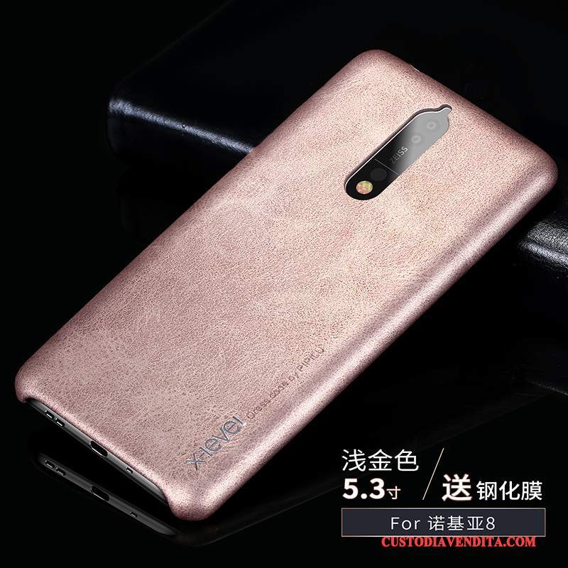 Custodia Nokia 8 Pelle Anti-caduta Sottile, Cover Nokia 8 Protezione Chiaro Morbido