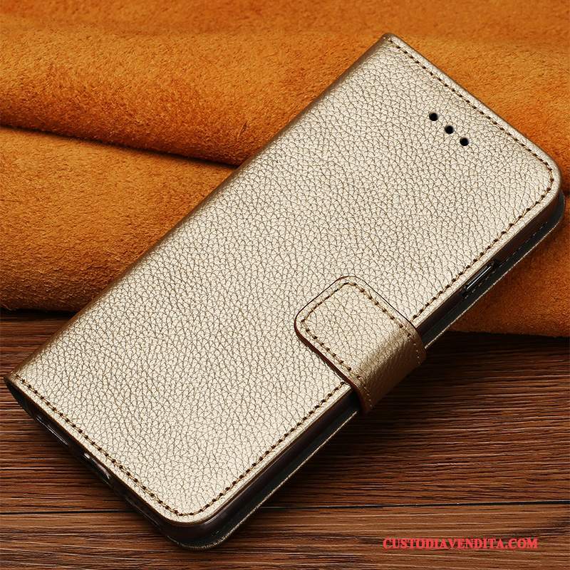 Custodia Nokia 8 Pelle Personalizza Lusso, Cover Nokia 8 Protezione Oro Anti-caduta