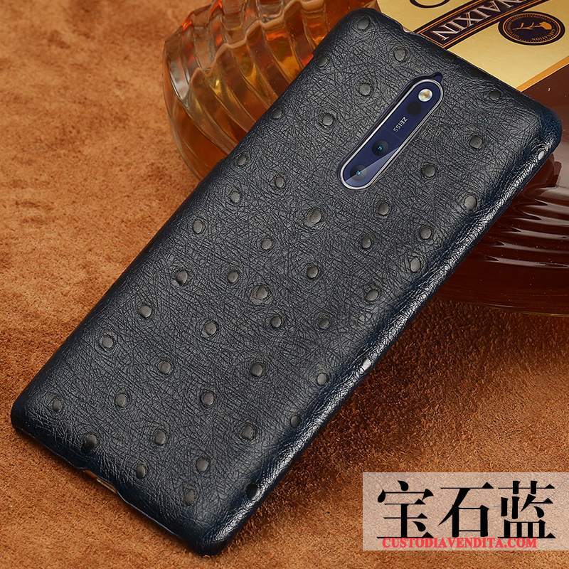 Custodia Nokia 8 Pelle Personalizzatelefono, Cover Nokia 8 Vintage Rosso Nero