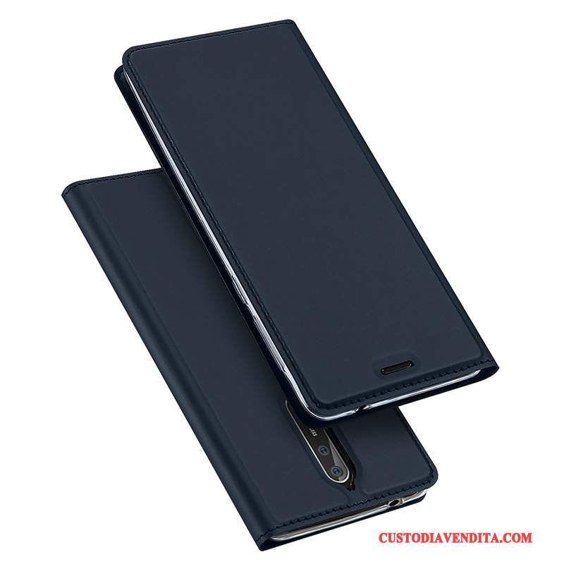 Custodia Nokia 8 Pelle Telefono Anti-caduta, Cover Nokia 8 Folio Rosa Leggere