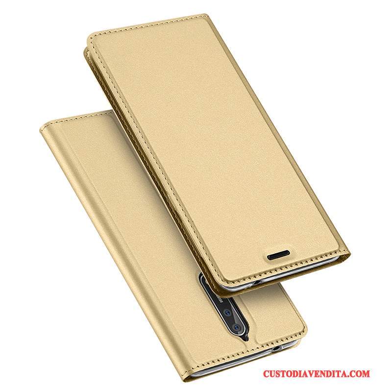 Custodia Nokia 8 Pelle Telefono Anti-caduta, Cover Nokia 8 Folio Rosa Leggere