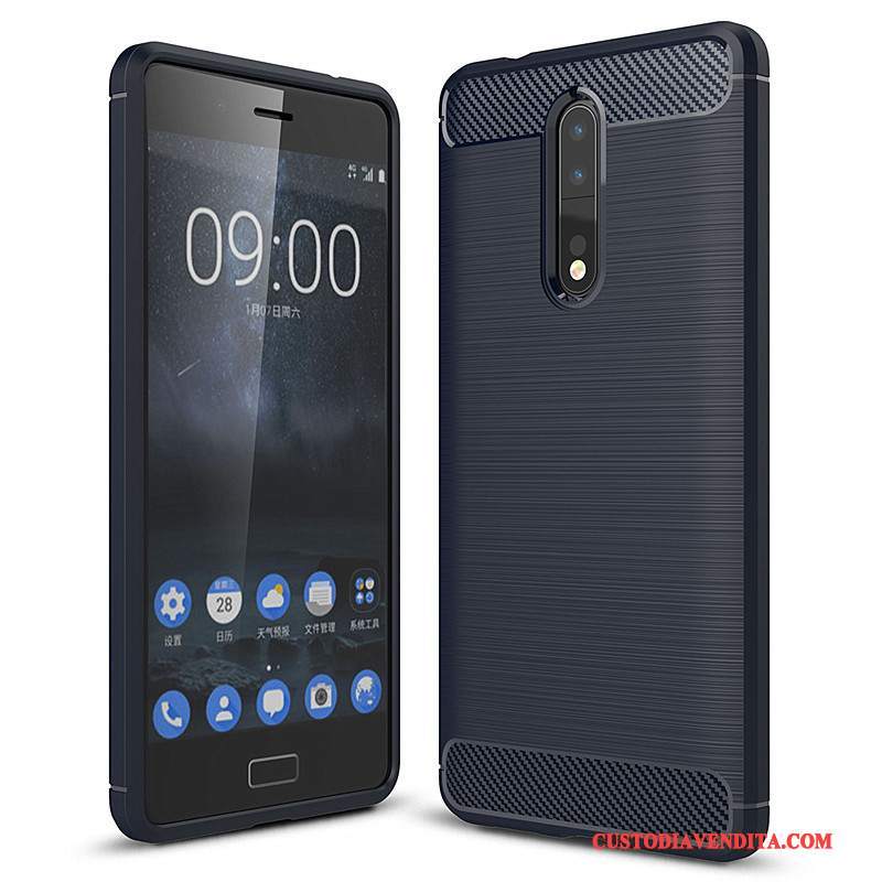 Custodia Nokia 8 Protezione Rosso Morbido, Cover Nokia 8 Tutto Incluso Fibra