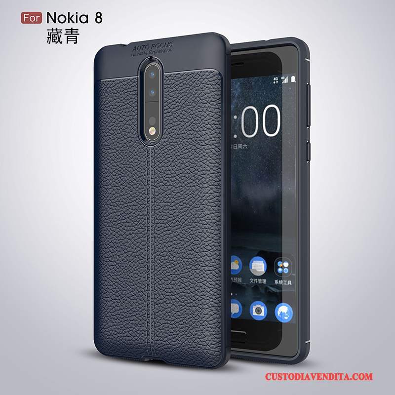 Custodia Nokia 8 Silicone Telefono Morbido, Cover Nokia 8 Protezione Grigio Anti-caduta