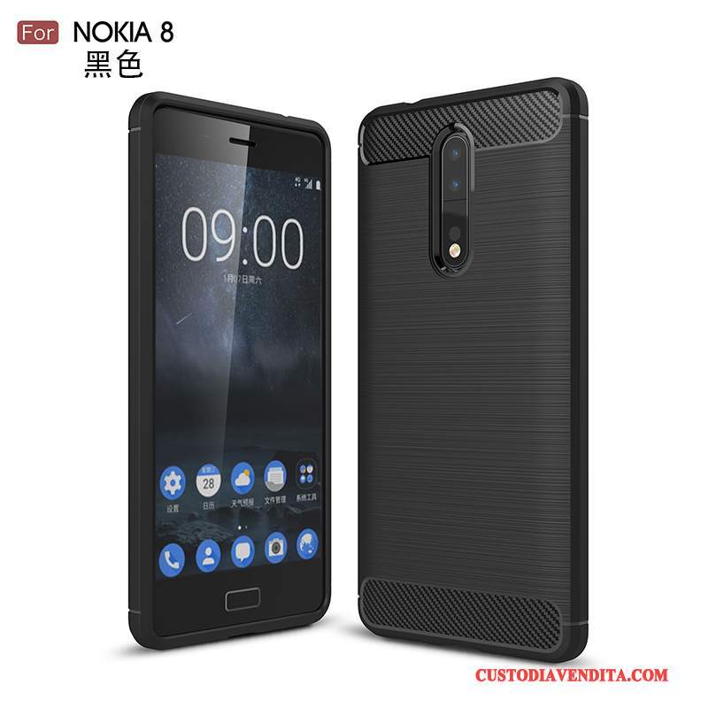 Custodia Nokia 8 Silicone Telefono Morbido, Cover Nokia 8 Protezione Grigio Anti-caduta