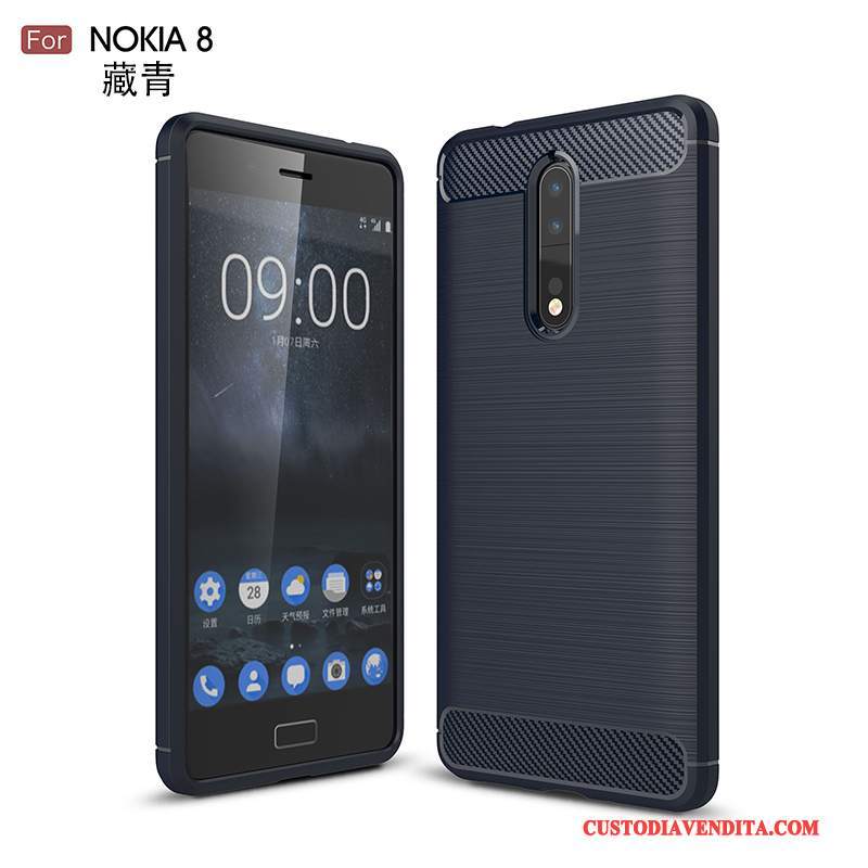 Custodia Nokia 8 Silicone Telefono Morbido, Cover Nokia 8 Protezione Grigio Anti-caduta