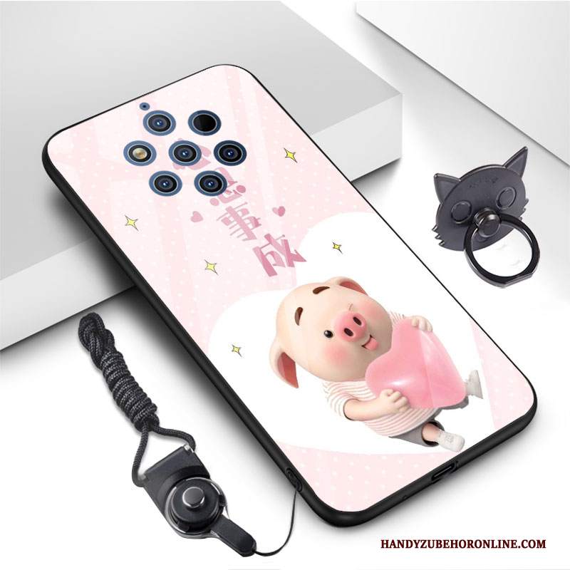 Custodia Nokia 9 Pureview Cartone Animato Morbido Rosa, Cover Nokia 9 Pureview Anti-cadutatelefono