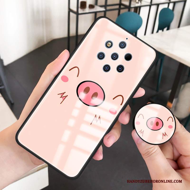 Custodia Nokia 9 Pureview Cartone Animato Vetro Temperato Tutto Incluso, Cover Nokia 9 Pureview Silicone Difficile Anti-caduta