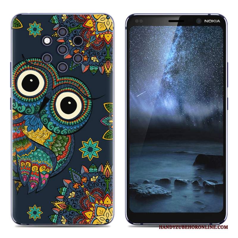 Custodia Nokia 9 Pureview Creativo Pu Morbido, Cover Nokia 9 Pureview Protezione Verde