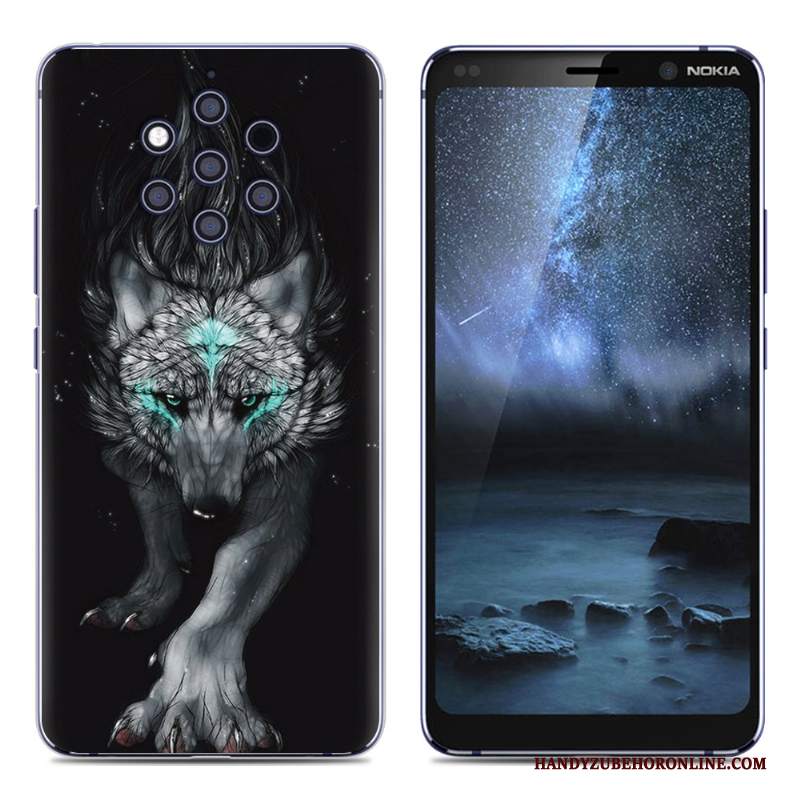 Custodia Nokia 9 Pureview Creativo Pu Morbido, Cover Nokia 9 Pureview Protezione Verde