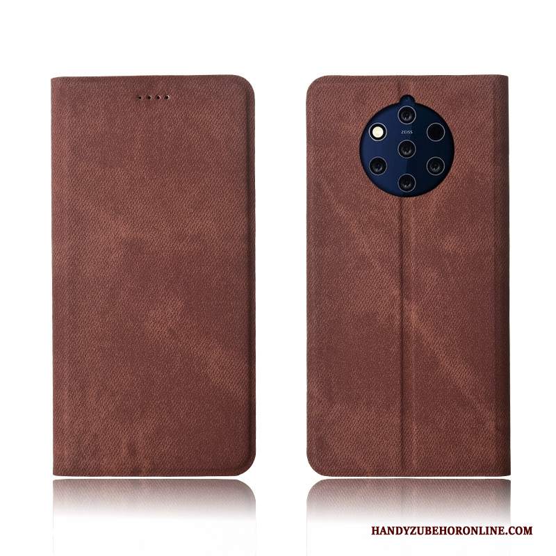 Custodia Nokia 9 Pureview Folio Morbido Anti-caduta, Cover Nokia 9 Pureview Pelle Telefono Denim