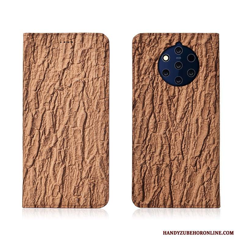 Custodia Nokia 9 Pureview Folio Nuovo Morbido, Cover Nokia 9 Pureview Pelle Blu Anti-caduta