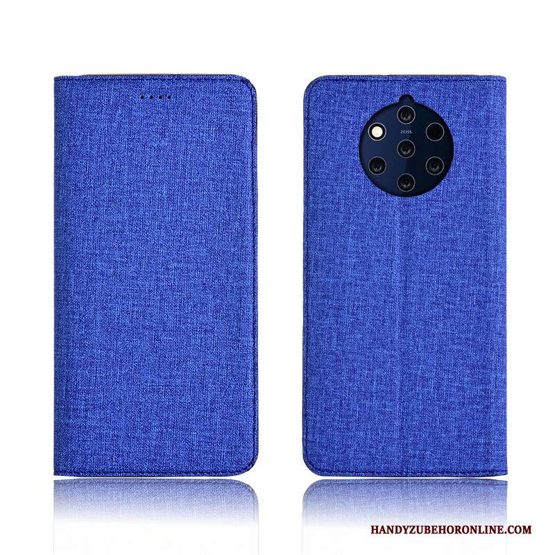 Custodia Nokia 9 Pureview Protezione Cotone E Lino Nuovo, Cover Nokia 9 Pureview Folio Anti-caduta Tutto Incluso