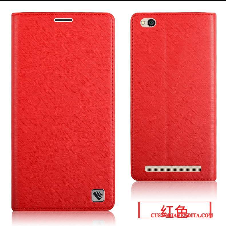 Custodia Redmi 5a Pelle Coperchio Posteriore Morbido, Cover Redmi 5a Protezione Rosso Piccola