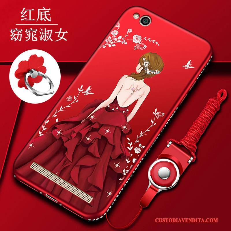 Custodia Redmi 5a Silicone Piccola Macchiati, Cover Redmi 5a Protezione Telefono Rosso