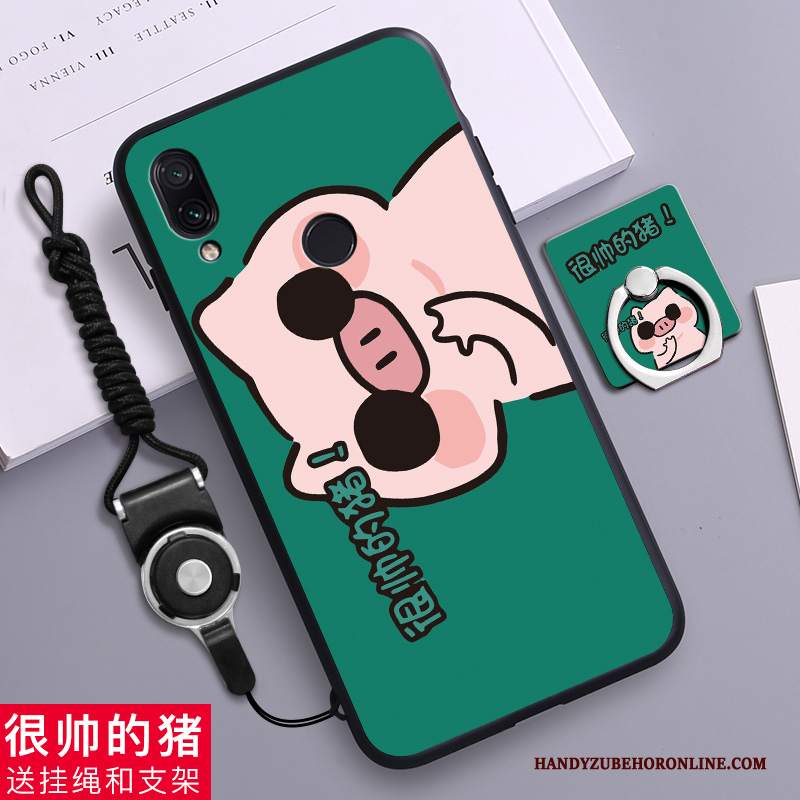 Custodia Redmi 7 Cartone Animato Telefono Verde, Cover Redmi 7 Rosso Ornamenti Appesi