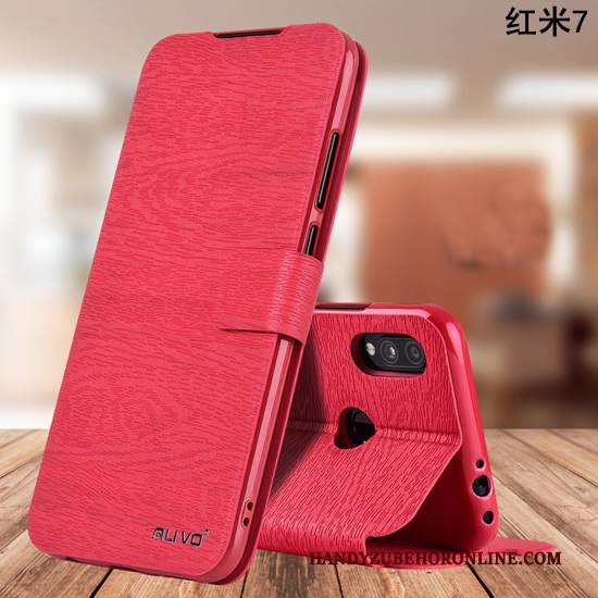 Custodia Redmi 7 Pelle Oro Anti-caduta, Cover Redmi 7 Protezione Telefono Piccola