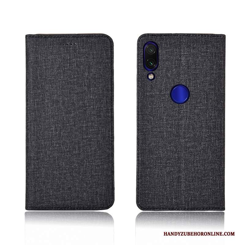 Custodia Redmi 7 Protezione Blu Tutto Incluso, Cover Redmi 7 Pelle Nuovo Cotone E Lino