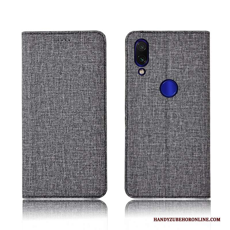 Custodia Redmi 7 Protezione Blu Tutto Incluso, Cover Redmi 7 Pelle Nuovo Cotone E Lino