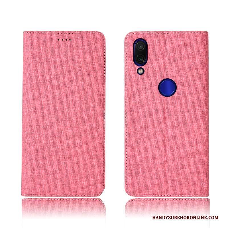 Custodia Redmi 7 Protezione Blu Tutto Incluso, Cover Redmi 7 Pelle Nuovo Cotone E Lino