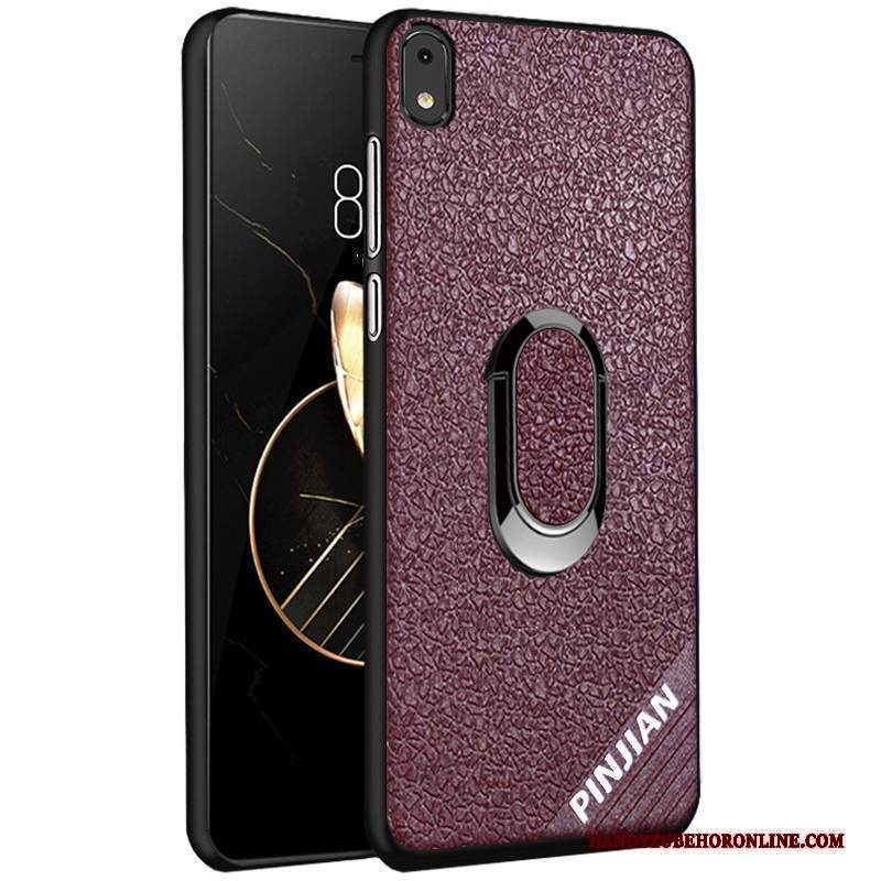 Custodia Redmi 7a Goffratura Macchiati Piccola, Cover Redmi 7a Pelle Rosso Modello