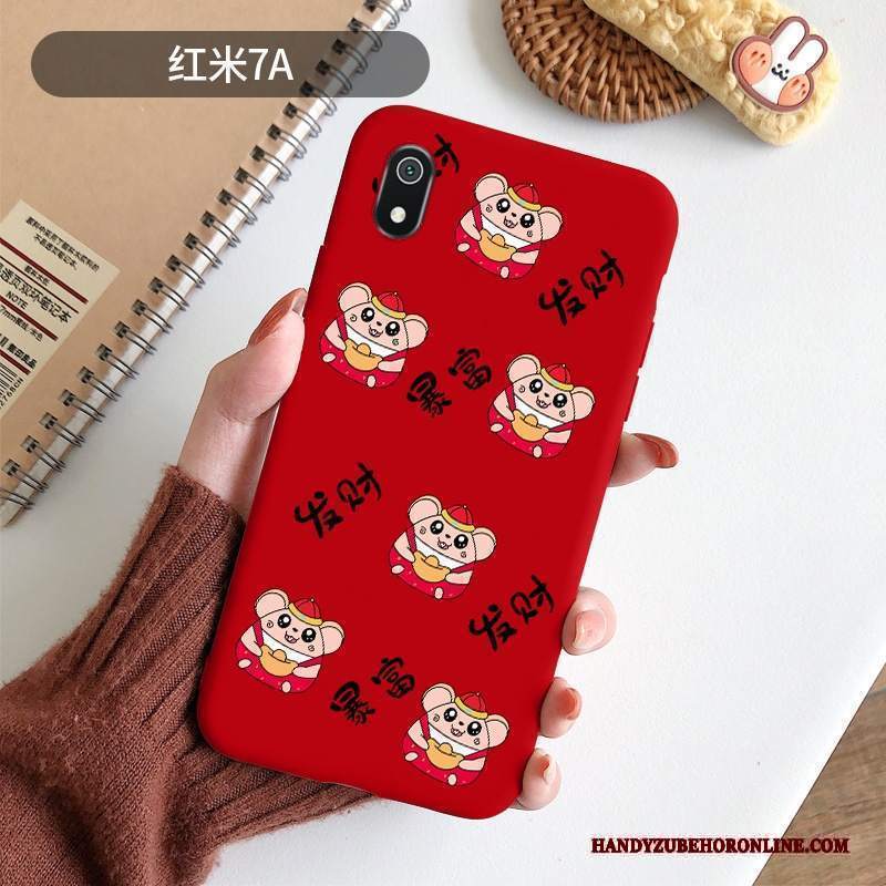 Custodia Redmi 7a Protezione Grande Rosso, Cover Redmi 7a Cartone Animato Bello Morbido