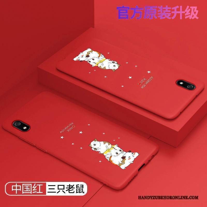 Custodia Redmi 7a Silicone Macchiati Di Personalità, Cover Redmi 7a Creativo Rosso Marchio Di Tendenza