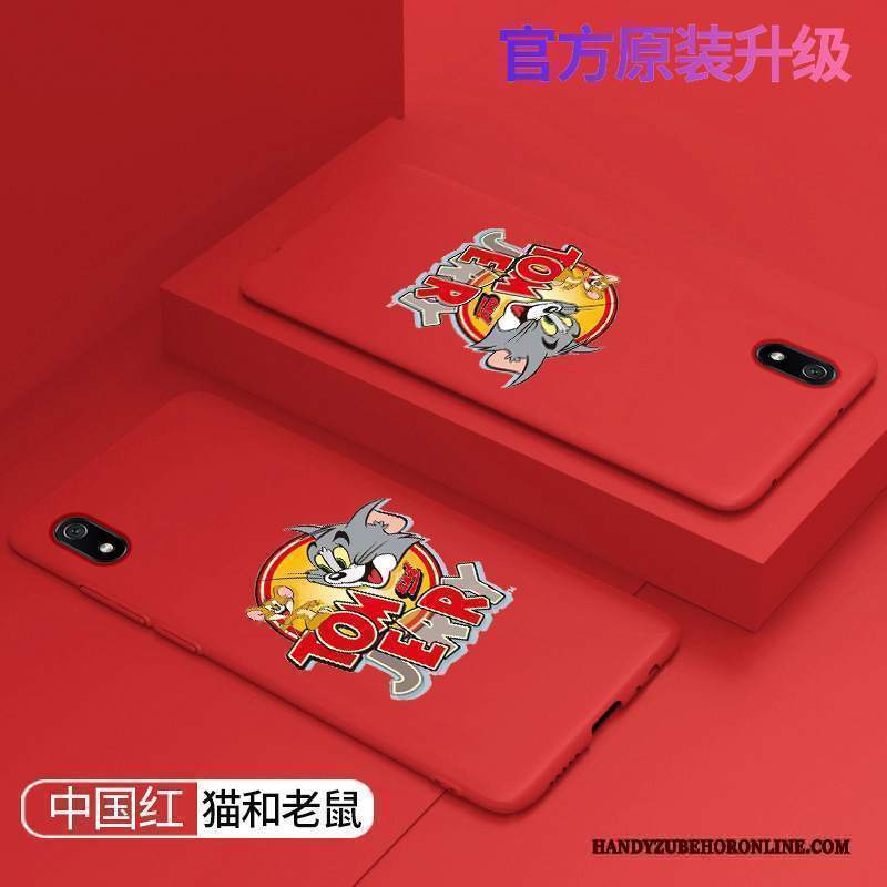 Custodia Redmi 7a Silicone Macchiati Di Personalità, Cover Redmi 7a Creativo Rosso Marchio Di Tendenza