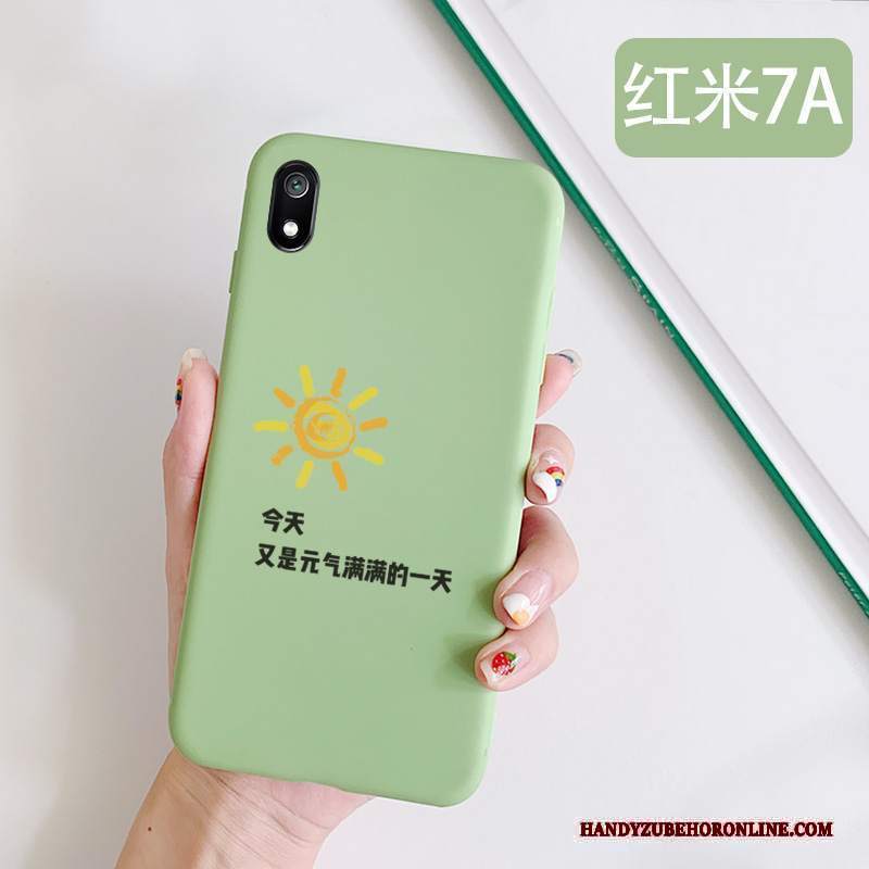 Custodia Redmi 7a Verde Fresco, Cover Redmi 7a Telefono Rosso