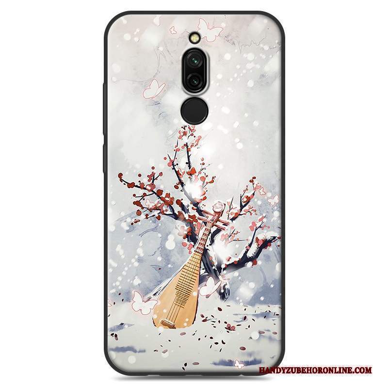 Custodia Redmi 8 Creativo Piccola Stile Cinese, Cover Redmi 8 Protezione Morbido Bianco