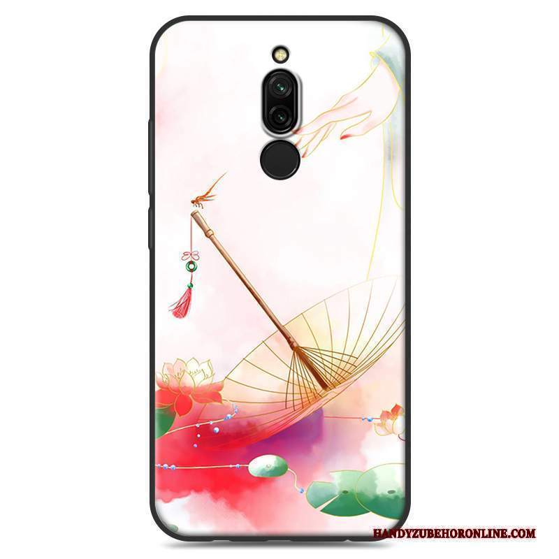 Custodia Redmi 8 Creativo Piccola Stile Cinese, Cover Redmi 8 Protezione Morbido Bianco