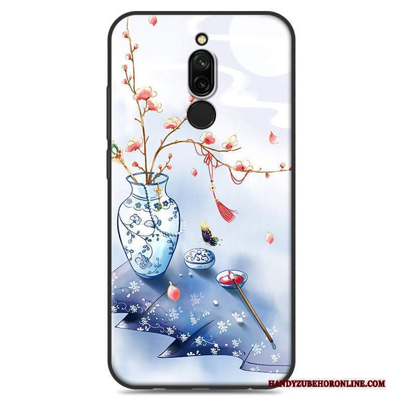 Custodia Redmi 8 Creativo Piccola Stile Cinese, Cover Redmi 8 Protezione Morbido Bianco