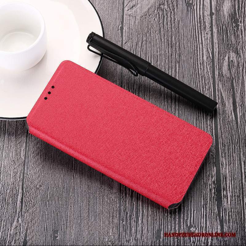 Custodia Redmi 8 Folio Anti-caduta Marchio Di Tendenza, Cover Redmi 8 Pelle Piccola Rosso