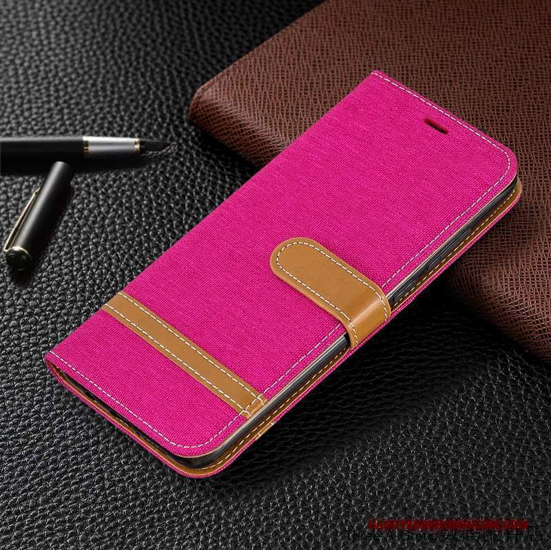 Custodia Redmi 8 Pelle Carta Affari, Cover Redmi 8 Folio Rossotelefono