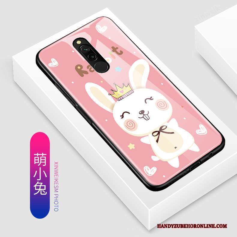 Custodia Redmi 8 Protezione Macchiati Rosso, Cover Redmi 8 Cartone Animato Bello Vetro