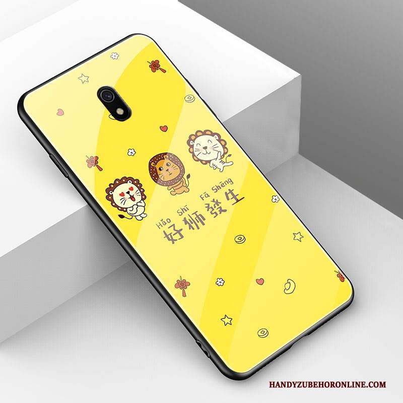 Custodia Redmi 8a Cartone Animato Anti-caduta Amanti, Cover Redmi 8a Moda Vetro Semplici