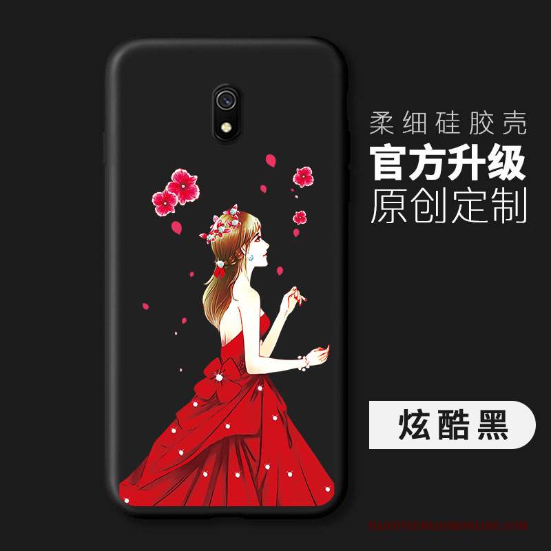 Custodia Redmi 8a Colore Telefono Semplici, Cover Redmi 8a Moda Morbido Rosso