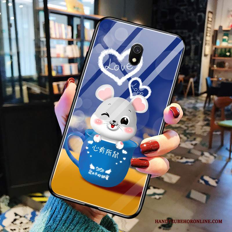 Custodia Redmi 8a Creativo Macchiati Vetro, Cover Redmi 8a Protezione Rossotelefono