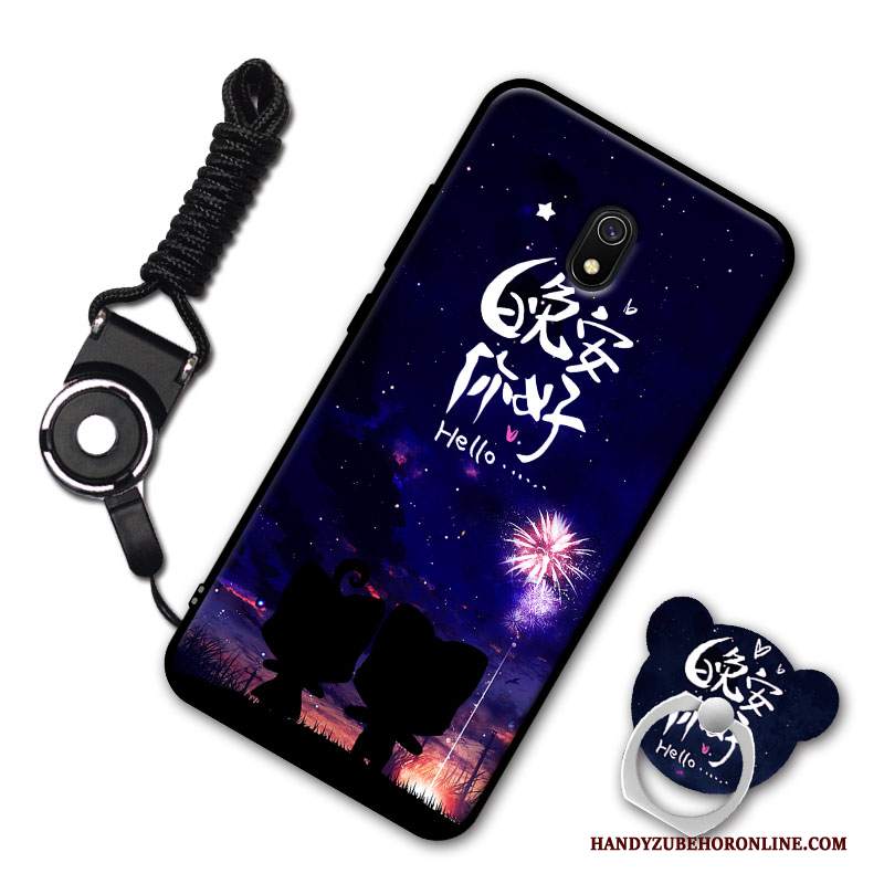 Custodia Redmi 8a Creativo Piccola Ornamenti Appesi, Cover Redmi 8a Moda Morbido Nero