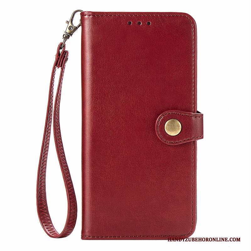 Custodia Redmi 8a Folio Anti-caduta Piccola, Cover Redmi 8a Pelle Rosso Tendenza