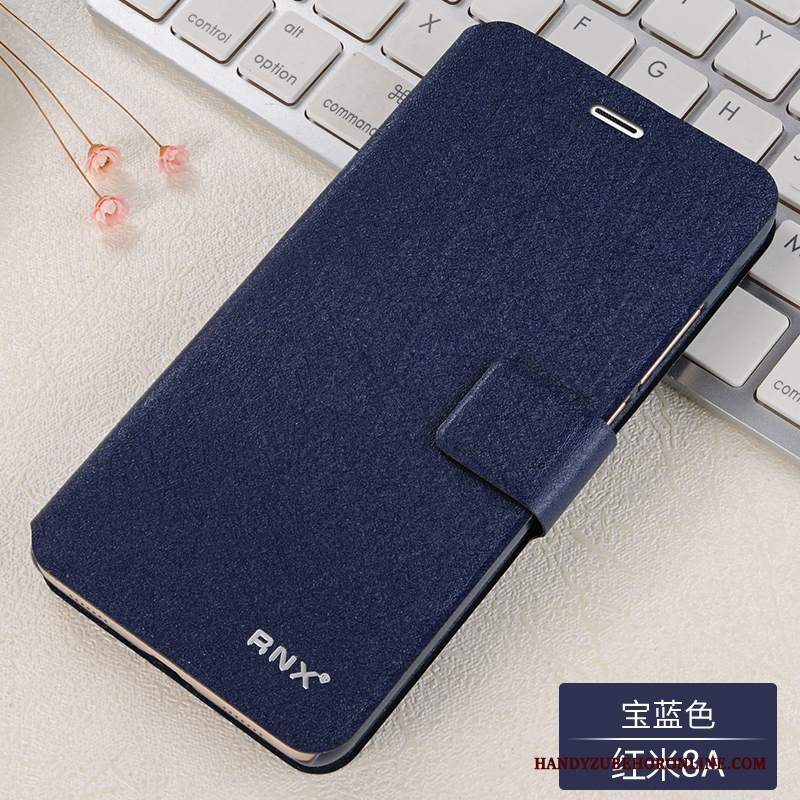 Custodia Redmi 8a Protezione Tutto Incluso Piccola, Cover Redmi 8a Folio Blu Anti-caduta