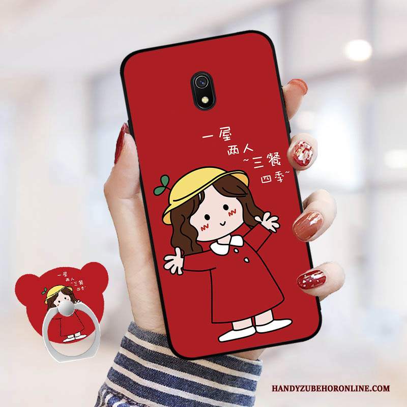 Custodia Redmi 8a Silicone Rosso Anti-caduta, Cover Redmi 8a Cartone Animato Telefono Pellicola Protettiva