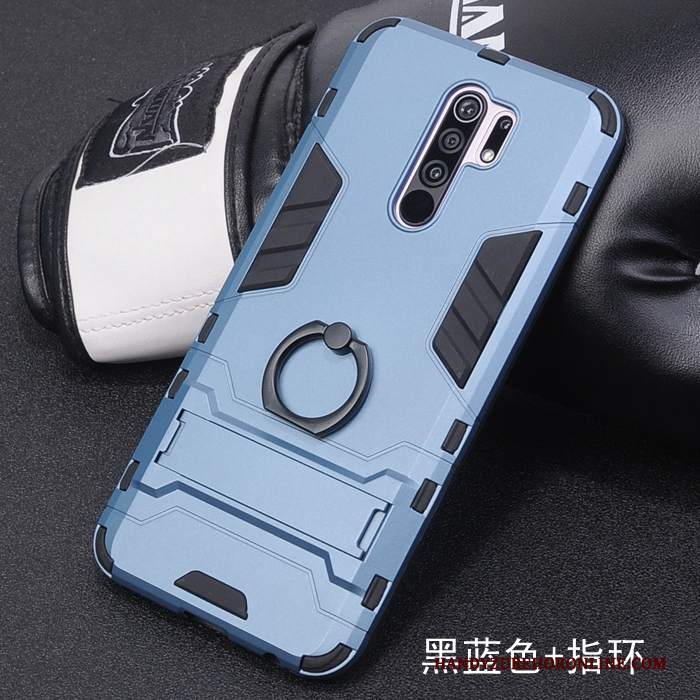 Custodia Redmi 9 Creativo Difficile Ring, Cover Redmi 9 Protezione Blu Macchiati