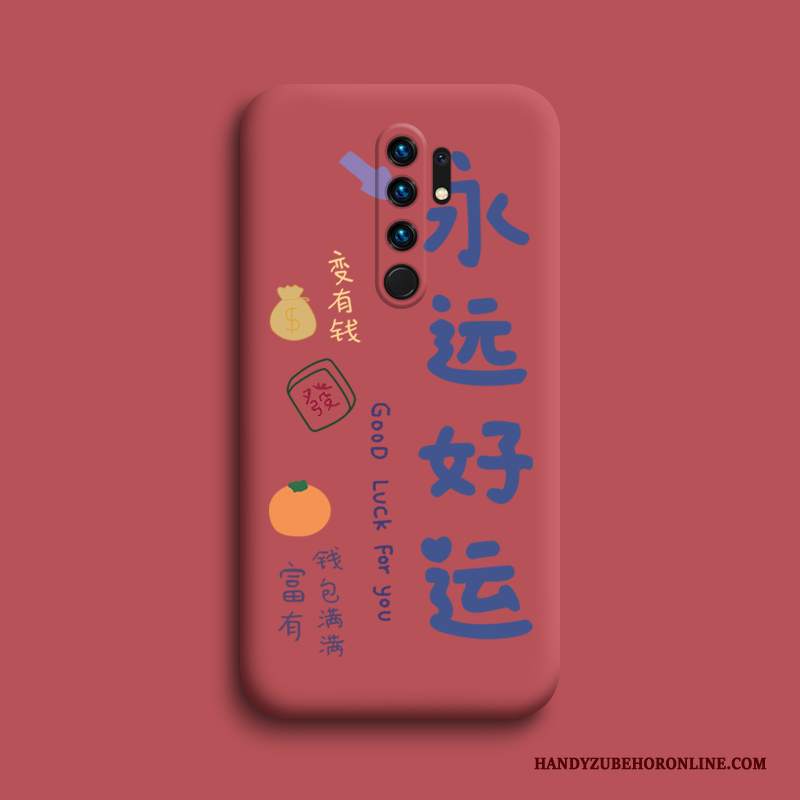 Custodia Redmi 9 Creativo Telefono Net Red, Cover Redmi 9 Silicone Rosso Giallo