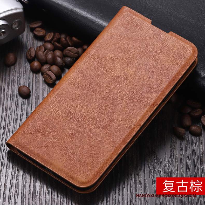 Custodia Redmi 9 Pelle Telefono Affari, Cover Redmi 9 Folio Anti-caduta Rosso